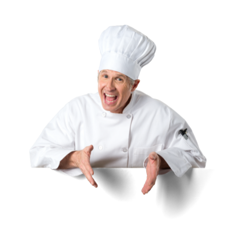 Chef de cuisine qui présente